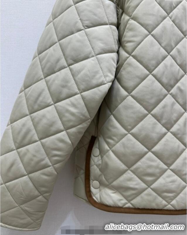 ​Trendy Design Miu Miu Quilted Padded Jacket with Calf Leather Suede MM101423 Apricot 2025