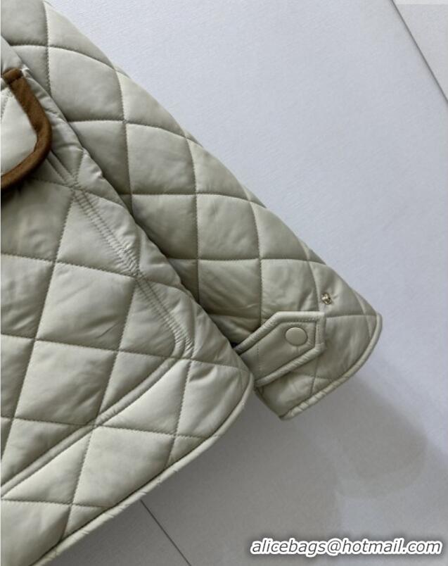 ​Trendy Design Miu Miu Quilted Padded Jacket with Calf Leather Suede MM101423 Apricot 2025