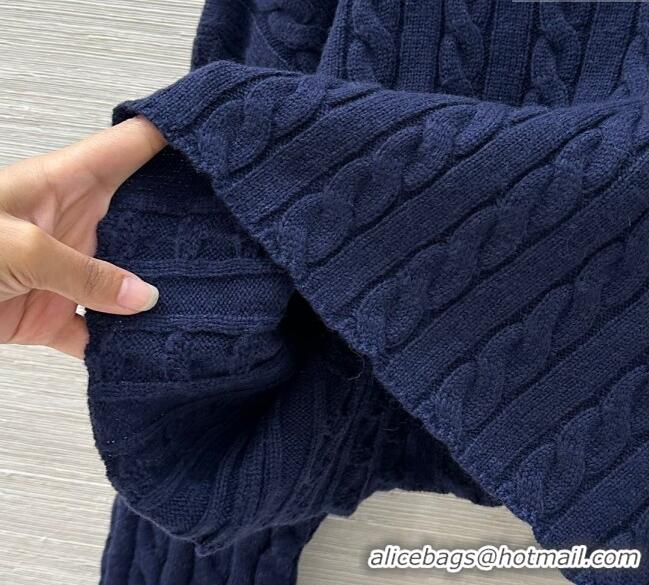 ​Buy Discount Miu Miu Wool Short Sweater MM101425 Blue 2025