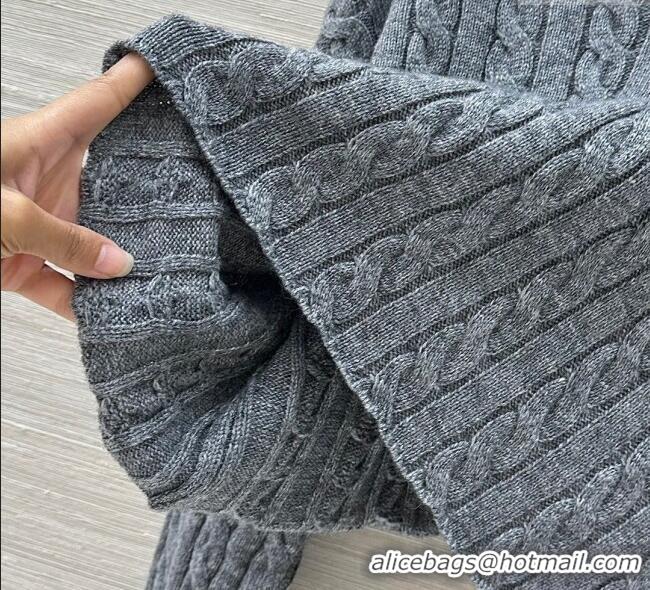 Good Quality Miu Miu Wool Short Sweater MM101425 Grey 2025