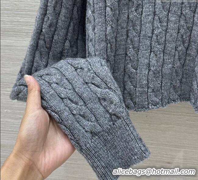 Good Quality Miu Miu Wool Short Sweater MM101425 Grey 2025