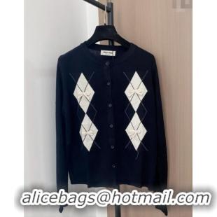 ​Best Price Miu Miu Wool Blend Cardigan with Bow MM101427 Black 2025