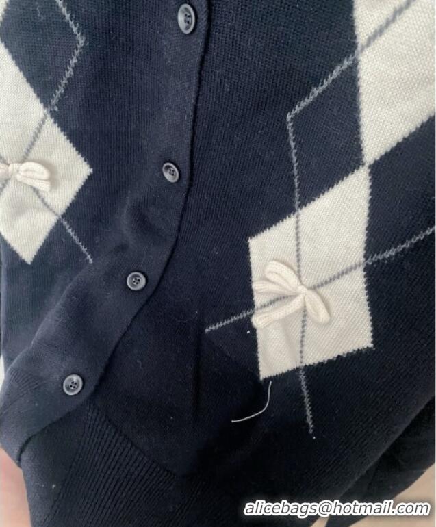 ​Best Price Miu Miu Wool Blend Cardigan with Bow MM101427 Black 2025