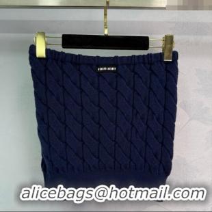 Top Grade Miu Miu Wool Knit Vest MM101432 Blue 2025
