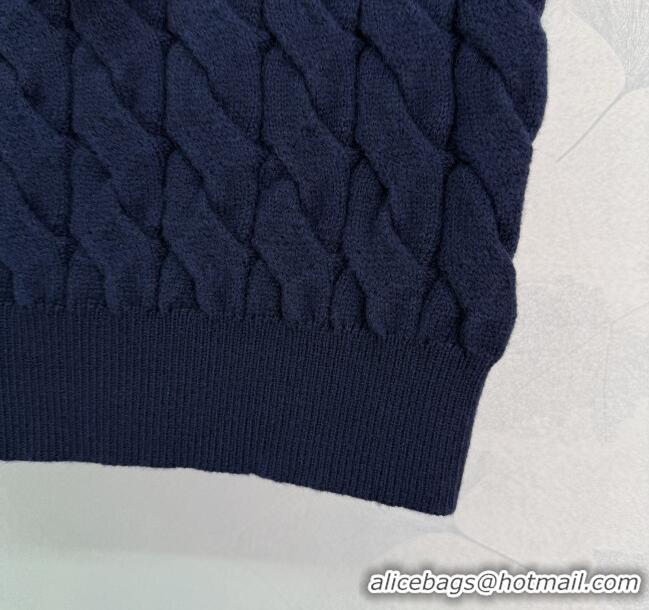 Top Grade Miu Miu Wool Knit Vest MM101432 Blue 2025