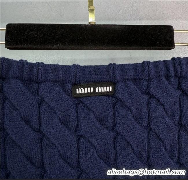 Top Grade Miu Miu Wool Knit Vest MM101432 Blue 2025