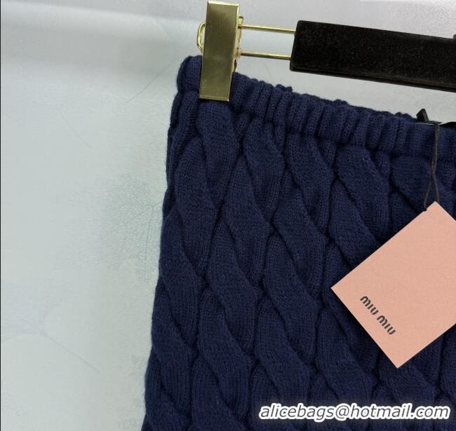 Top Grade Miu Miu Wool Knit Vest MM101432 Blue 2025