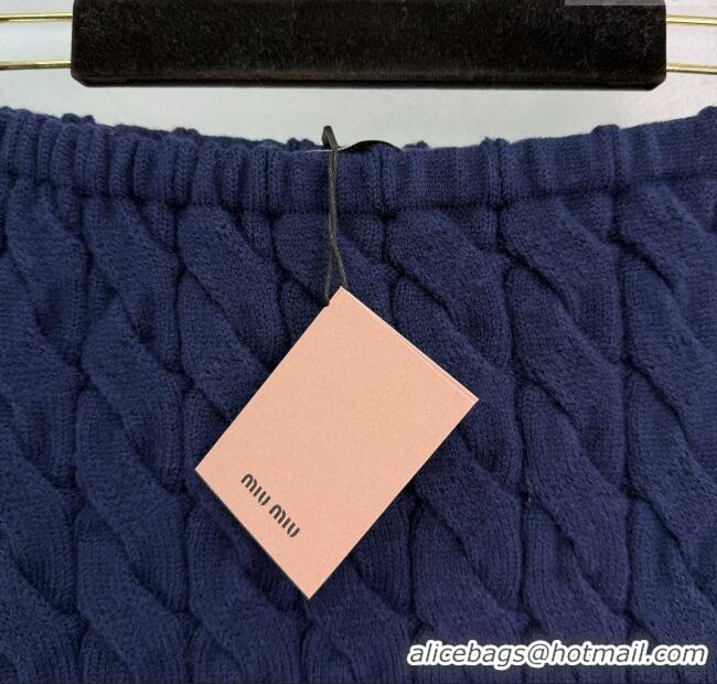 Top Grade Miu Miu Wool Knit Vest MM101432 Blue 2025