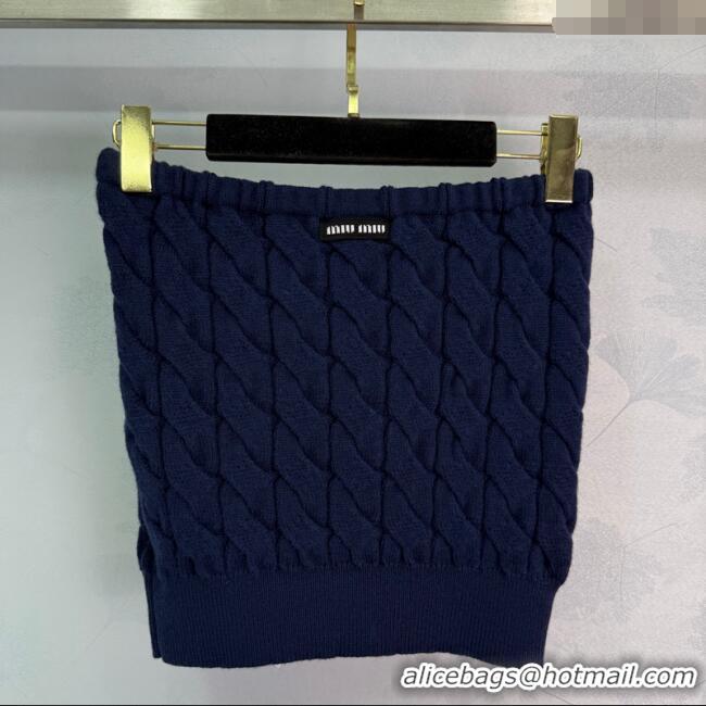 Top Grade Miu Miu Wool Knit Vest MM101432 Blue 2025