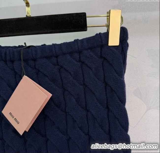 Top Grade Miu Miu Wool Knit Vest MM101432 Blue 2025