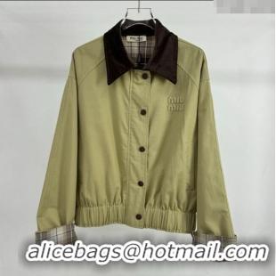 Best Price Discount Miu Miu Cotton Jacket 1015 Green 2025