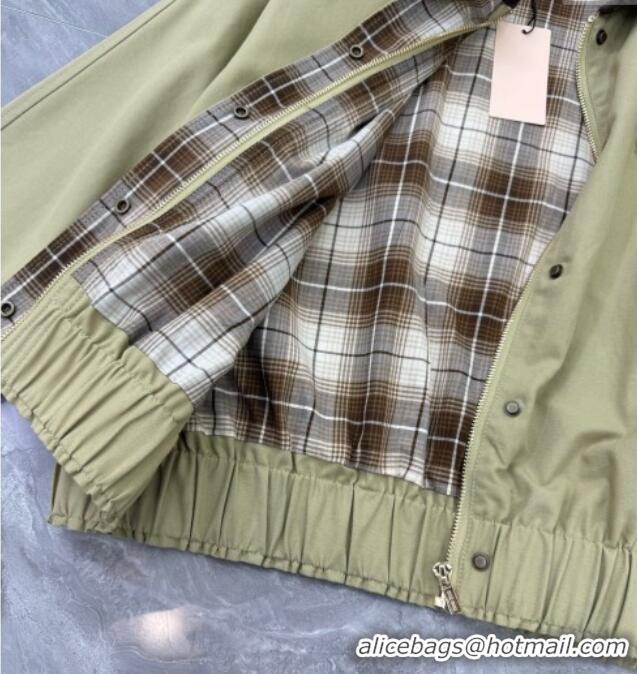 Best Price Discount Miu Miu Cotton Jacket 1015 Green 2025