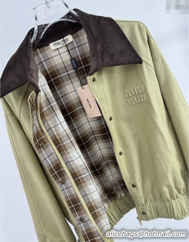 Best Price Discount Miu Miu Cotton Jacket 1015 Green 2025