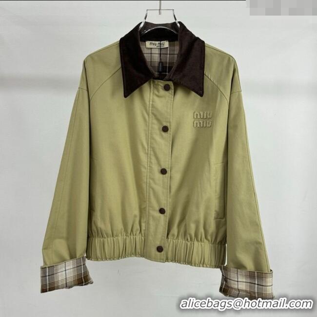Best Price Discount Miu Miu Cotton Jacket 1015 Green 2025