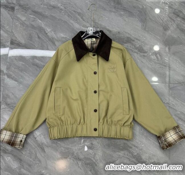 Best Price Discount Miu Miu Cotton Jacket 1015 Green 2025