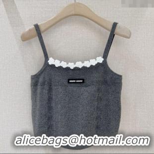 New Release Creation Miu Miu Wool Vest M101704 Grey 2025