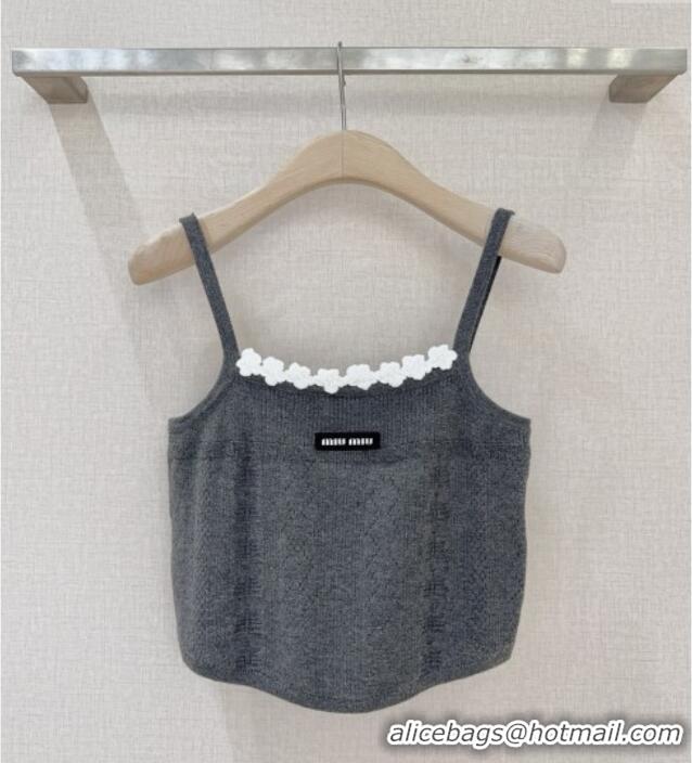 New Release Creation Miu Miu Wool Vest M101704 Grey 2025