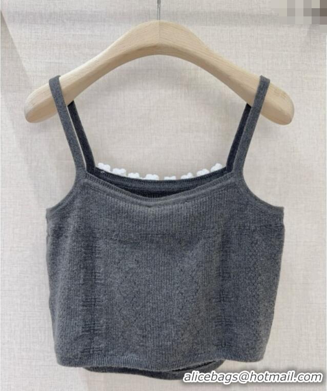 New Release Creation Miu Miu Wool Vest M101704 Grey 2025