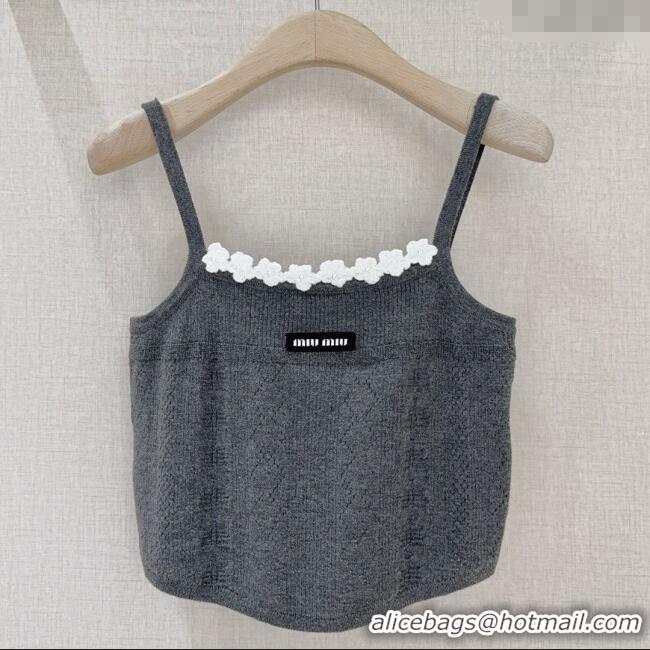 New Release Creation Miu Miu Wool Vest M101704 Grey 2025