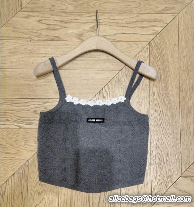 New Release Creation Miu Miu Wool Vest M101704 Grey 2025