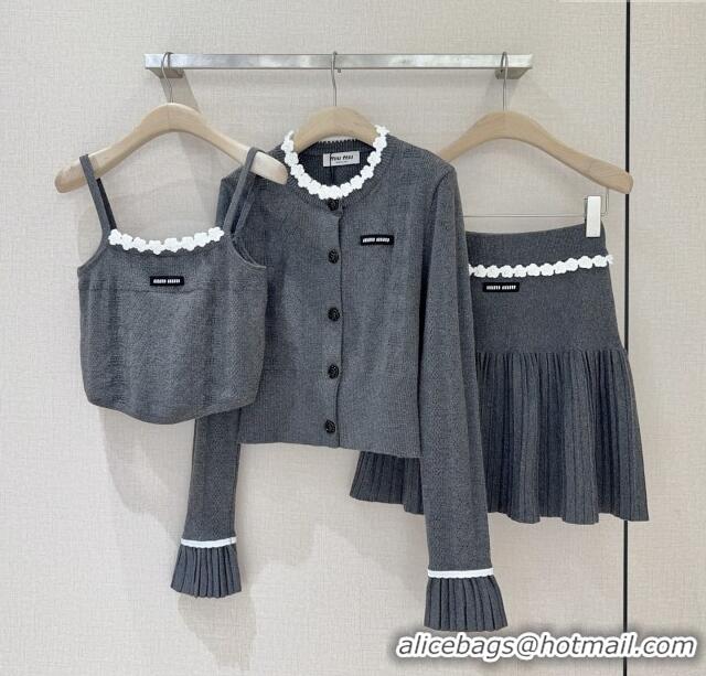 New Release Creation Miu Miu Wool Vest M101704 Grey 2025