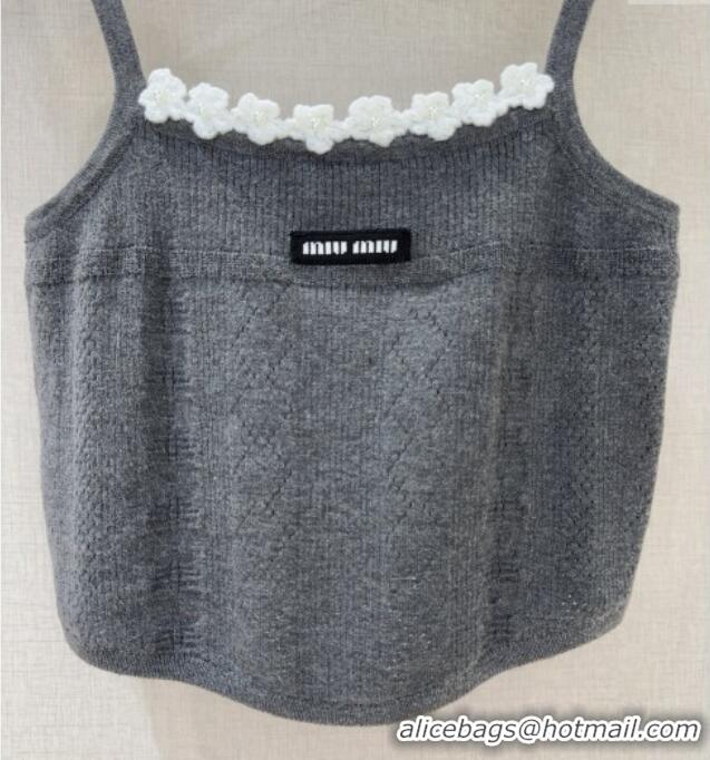 New Release Creation Miu Miu Wool Vest M101704 Grey 2025