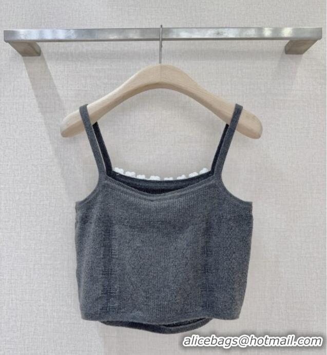 New Release Creation Miu Miu Wool Vest M101704 Grey 2025