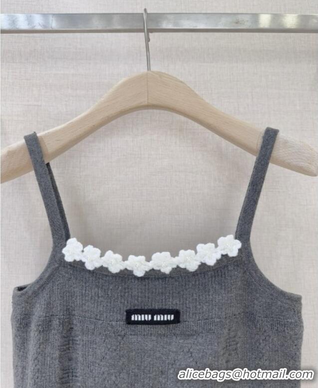 New Release Creation Miu Miu Wool Vest M101704 Grey 2025