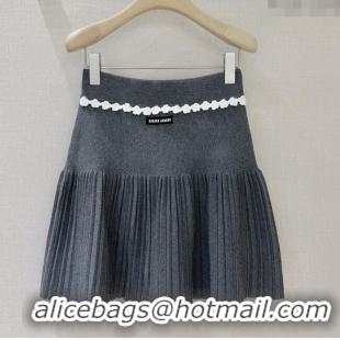 Reasonable Price Miu Miu Wool Skirt M101705 Grey 2025