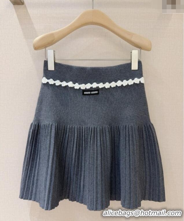 Reasonable Price Miu Miu Wool Skirt M101705 Grey 2025
