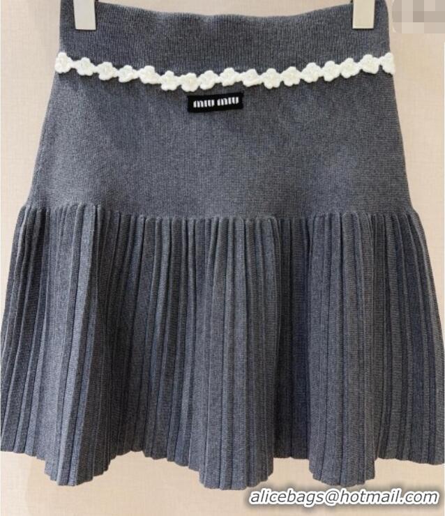 Reasonable Price Miu Miu Wool Skirt M101705 Grey 2025