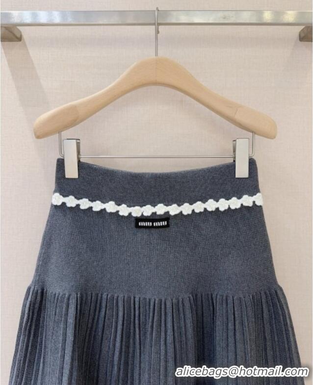Reasonable Price Miu Miu Wool Skirt M101705 Grey 2025