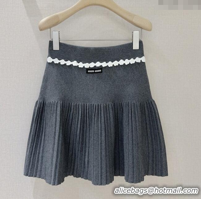 Reasonable Price Miu Miu Wool Skirt M101705 Grey 2025