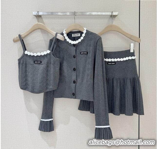Reasonable Price Miu Miu Wool Skirt M101705 Grey 2025