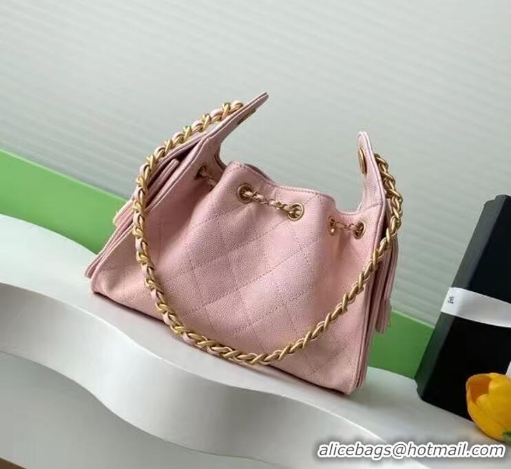 ​Pretty Style Chanel 25 Mini Hobo Handbag in Grained Calfskin AS5631 Light Pink 2025