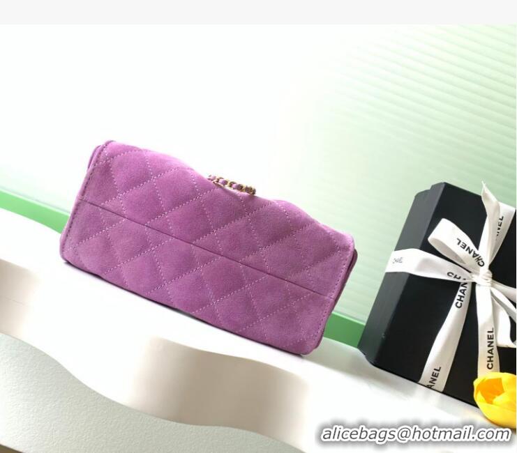 Super Quality Chanel 25 Mini Hobo Handbag in Suede AS5631 Purple 2025