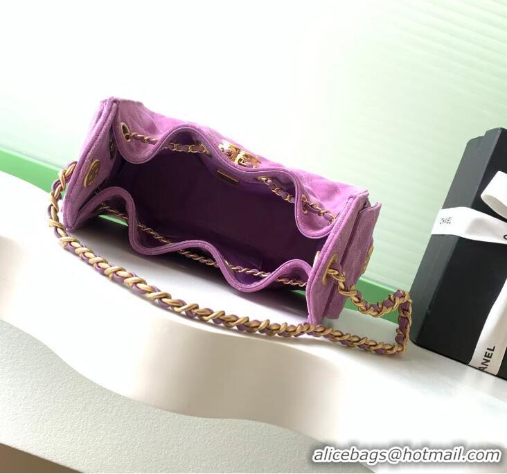 Super Quality Chanel 25 Mini Hobo Handbag in Suede AS5631 Purple 2025