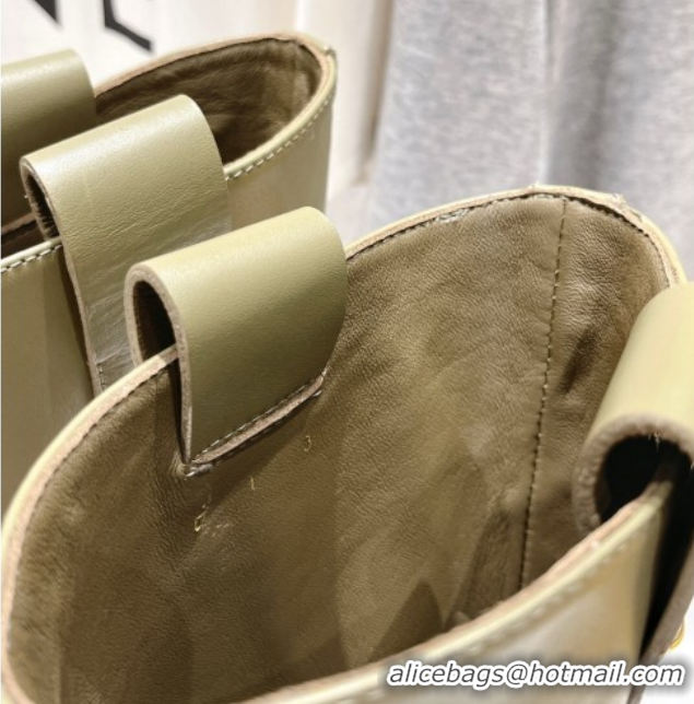 Most Popular Fendi Filo Flat Ankle Boots in Calf Leather Green 2025 FE103004 1030028