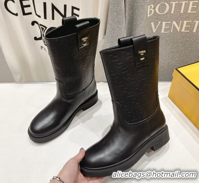 Sophisticated Fendi Filo Flat Ankle Boots in FF Leather 2025 FE103004 1030029