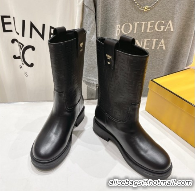 Sophisticated Fendi Filo Flat Ankle Boots in FF Leather 2025 FE103004 1030029