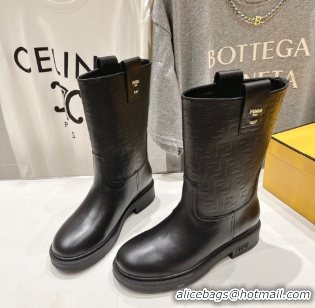 Sophisticated Fendi Filo Flat Ankle Boots in FF Leather 2025 FE103004 1030029