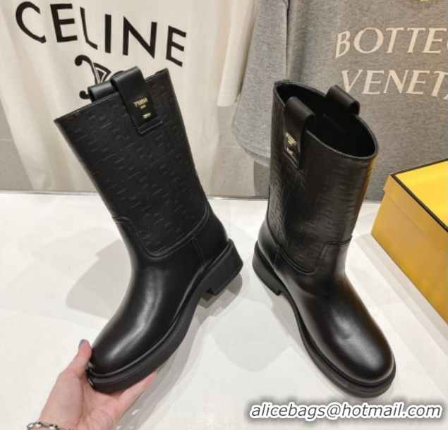 Sophisticated Fendi Filo Flat Ankle Boots in FF Leather 2025 FE103004 1030029