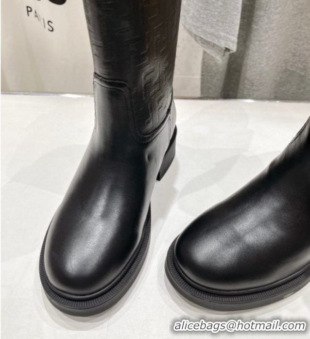 Sophisticated Fendi Filo Flat Ankle Boots in FF Leather 2025 FE103004 1030029