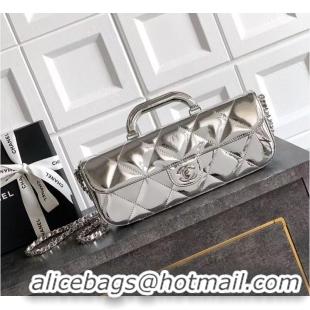 Famous Brand Chanel Mirror Calfskin Flap Bag With Chain AP4893 Metallic Silver 2025