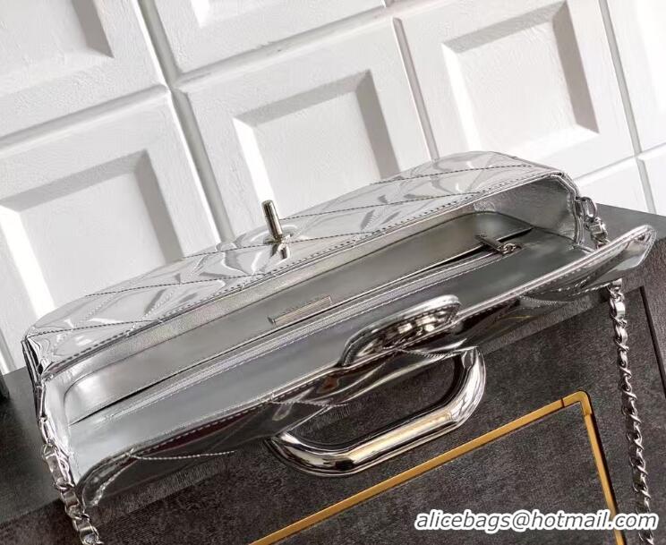 Famous Brand Chanel Mirror Calfskin Flap Bag With Chain AP4893 Metallic Silver 2025