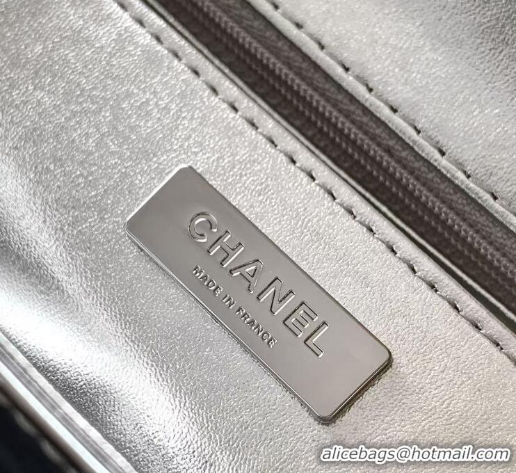 Famous Brand Chanel Mirror Calfskin Flap Bag With Chain AP4893 Metallic Silver 2025