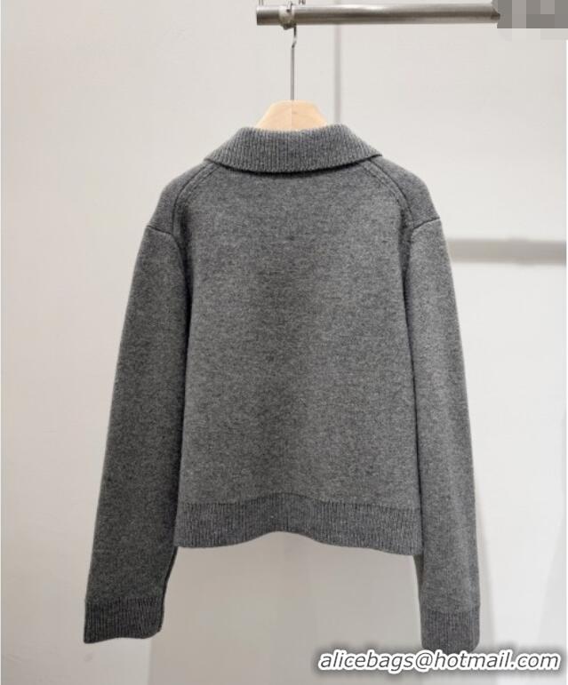 Low Price Miu Miu Wool & Cashmere Zipped Cardigan M102801 Grey 2025