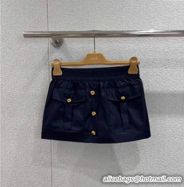 Promotional Miu Miu Nylon Padded Short Jacket and Skirt Set M110501 Blue 2025