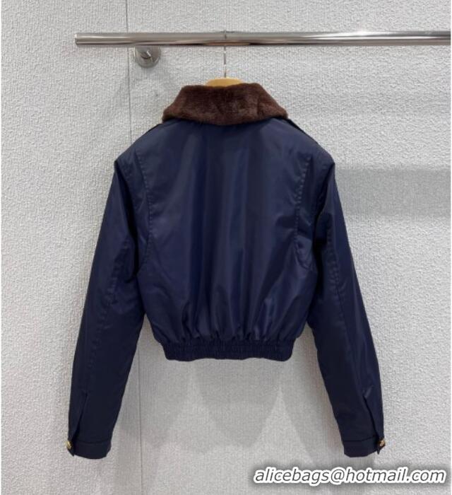 Promotional Miu Miu Nylon Padded Short Jacket and Skirt Set M110501 Blue 2025