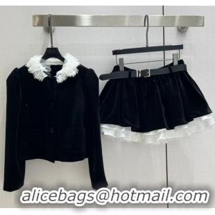​Good Looking Miu Miu Jacket and Skirt Set with Lace and Sequins M110502 2025